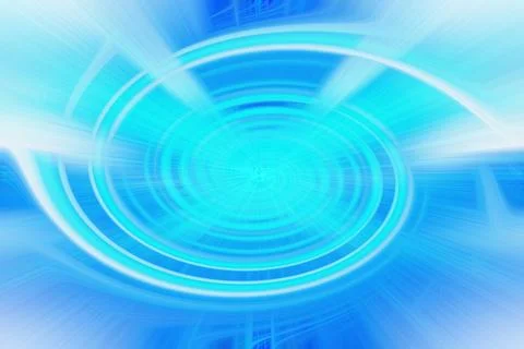 Abstract background featuring a bright blue swirling vortex with glowing Stock Illustration
