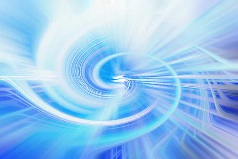 Abstract background featuring a bright blue and white swirling vortex Stock Illustration