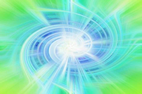 Abstract background featuring a bright white swirl with glowing cyan Stock Illustration