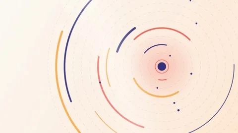 Abstract background featuring colorful concentric circular lines and floati.. Stock Footage 346723450