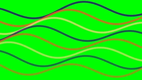 Abstract background featuring colorful flowing wave lines on a green surface Stock Footage 341839036