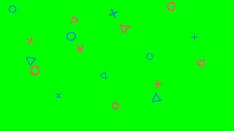 Abstract background featuring colorful geometric shapes on green screen Video stock 341822498