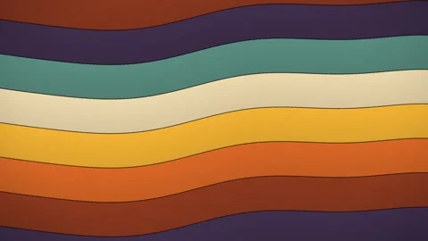 Abstract background featuring colorful horizontal wavy lines with a retro a.. Stock Footage 347465524
