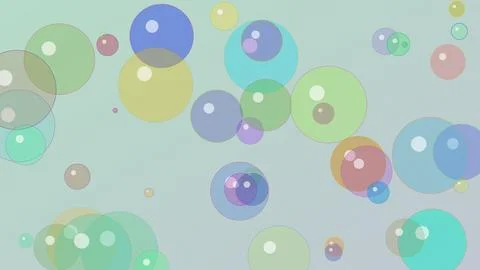 Abstract background featuring colorful pastel transparent bubbles and overl.. Illustration