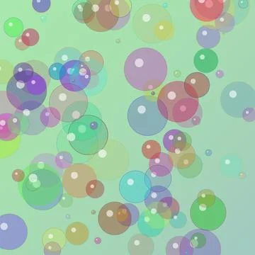 Abstract background featuring colorful transparent bubbles and translucent .. Stock Illustration