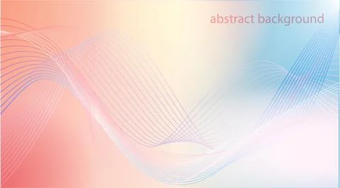 An abstract background featuring colorful wavy lines on a gradient backdrop Stock Illustration