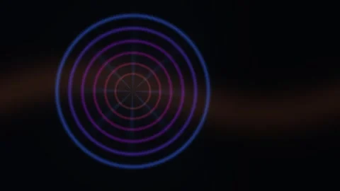 Abstract background featuring concentric circles in neon red and blue color.. Stock-Footage 347464752