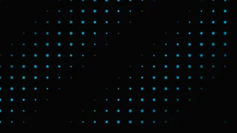 Abstract background featuring a dark pattern of glowing blue circular dots Video stock 339618176