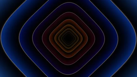 Abstract background featuring a deep tunnel effect with soft rounded square.. Stock Footage 347465184