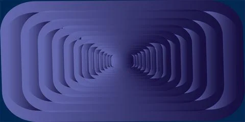 Abstract background featuring a deep tunnel effect with concentric rounded Stock Illustration