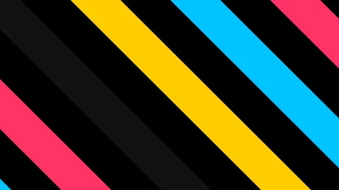 Abstract background featuring diagonal vibrant stripes on a black canvas 库存影片 336262545