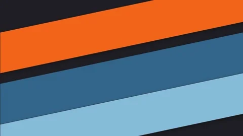 Abstract background featuring diagonal vibrant orange and blue color stripes Video stock 338312026