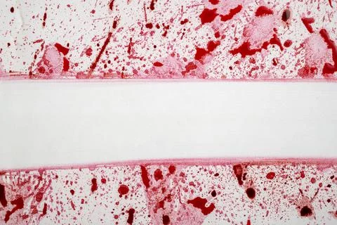 Abstract background featuring dramatic red paint or blood splatters, drips,.. Stock Photos