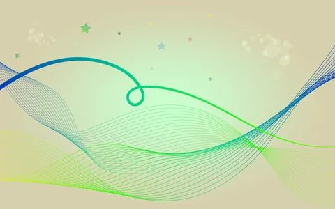 Abstract background featuring elegant flowing lines and small colorful shapes Stock Illustration