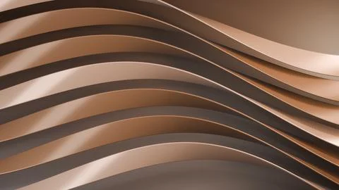 Abstract background featuring elegant flowing bronze lines with smooth curv.. Illustrazione stock