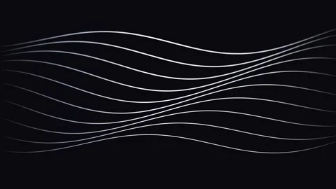 Abstract background featuring elegant white flowing waves on dark black Vídeos de archivo 338312020