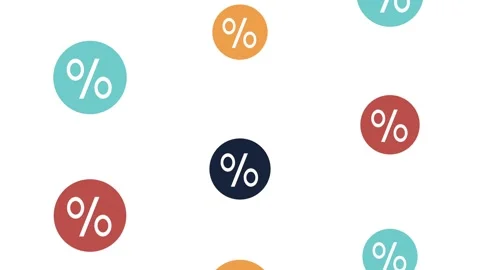 Abstract background featuring falling colorful percent symbols for marketin.. Vídeo Stock 339085670