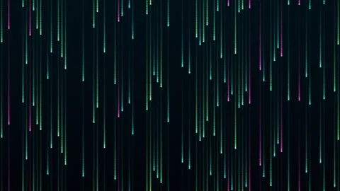 Abstract background featuring falling vertical lines of neon green and pink.. Stock Footage 347465238
