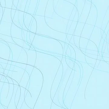 Abstract Background Featuring Flowing Blue and Black Wavy Lines on a Pale Cyan Stock Illustration