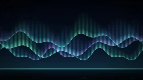Abstract background featuring flowing digital wave lines in teal and purple.. Stock Footage 346723471