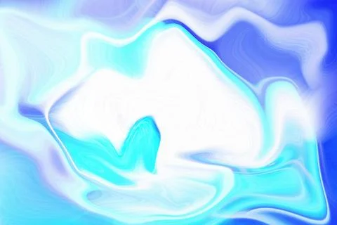 Abstract background featuring fluid waves of blue and white swirling liquid Stock Illustration