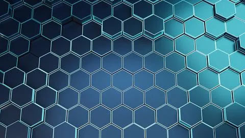 Abstract Background Featuring A Futuristic Pattern Of Geometric Blue Metall.. Stock Illustration