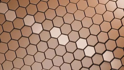 Abstract Background Featuring A Geometric Pattern Of Repeating Brown Hexago.. Illustrazione stock
