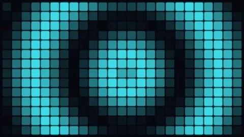 Abstract background featuring glowing blue square tiles arranged in a grid Video stock 338309843