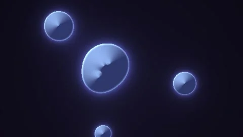 Abstract background featuring glowing blue liquid blobs merging together in.. Stockbeeldmateriaal 346981169