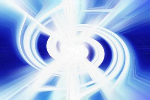 Abstract background featuring glowing blue and white light streaks Stock Illustration