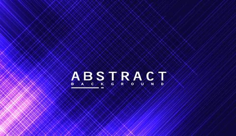 Abstract background featuring glowing blue and purple diagonal lines and light Stock Illustration