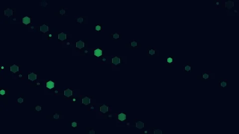 Abstract background featuring glowing green hexagons on a dark black surface Stock-Footage 335117975