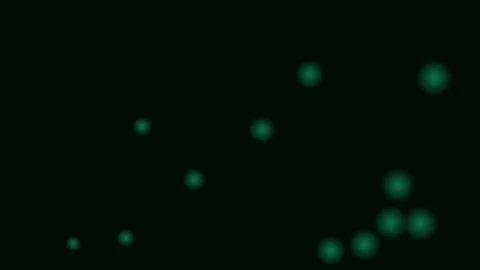 Abstract background featuring glowing green soft bokeh orbs on dark canvas Stockbeeldmateriaal 338310038