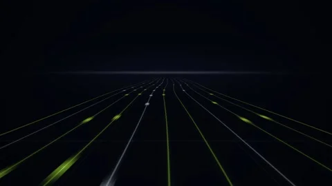Abstract background featuring glowing lines of light moving forward on a da.. Stock-Footage 347464950