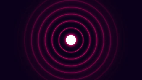Abstract background featuring glowing pink concentric rings and a bright core Vídeo Stock 336263327