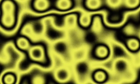 Abstract background, featuring glowing yellow, circular shapes on, a dark Stock Illustration