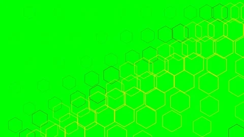 Abstract background featuring golden hexagon patterns on a green backdrop Stock Footage 340904684
