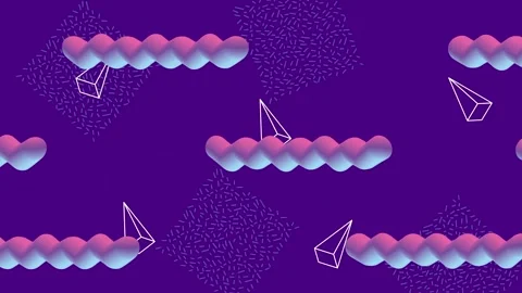 Abstract background featuring gradient 3d worm shapes and geometric pyramid.. Stock Footage 338422897