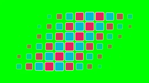 Abstract background featuring a gradient grid of colorful rounded squares Stock Footage 340264942