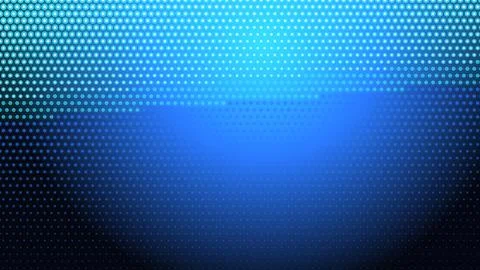 Abstract background, featuring a grid, of glowing cyan, and blue circular, .. Stock Illustration