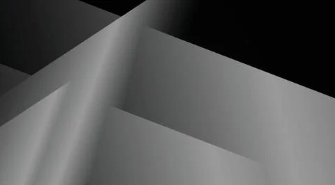 Abstract background featuring intersecting geometric shapes with smooth gray gra Stock Illustration