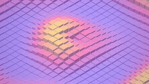 Abstract background featuring an isometric pattern of rising square blocks .. Stock Footage 346723441