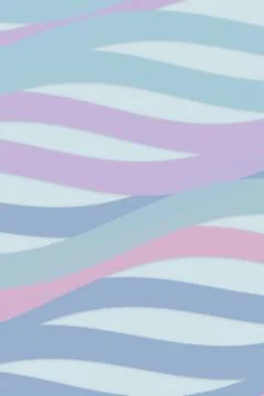 Abstract background featuring layered pastel wavy stripes in blue and pink,.. Illustrazione stock