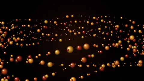 Abstract background featuring multiple glowing golden spheres floating in s.. Stock-Footage 345244740
