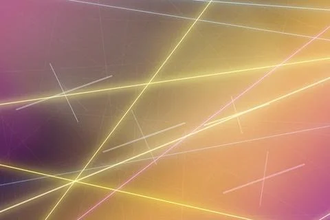 Abstract background featuring neon light streaks and a geometric mesh grid .. Stock Illustration