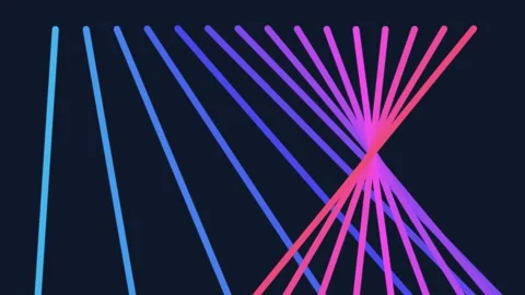 Abstract background featuring parallel neon lines with a vibrant gradient Stock Footage 335117142
