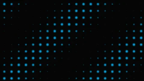 Abstract background featuring a pattern of glowing blue dots on black space Stock Footage 339616897