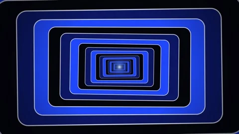 Abstract background featuring a recursive tunnel of glowing blue and black .. Stock Footage 346723431