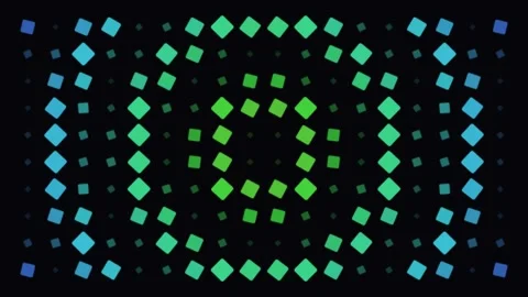Abstract background featuring a repeating pattern of colorful rotated squares Video stock 335118361