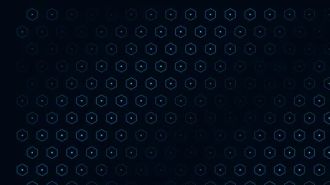 Abstract background featuring a repeating pattern of glowing blue hexagons Stock Footage 335146015
